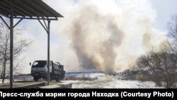  Город Находка, пожар на мусорном полигоне, возникший 15 февраля 2023.