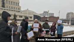 Омск, митинг инвалидов по зрению за доступную среду 