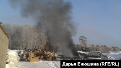 Горящая свалка в Батурино, Томская область