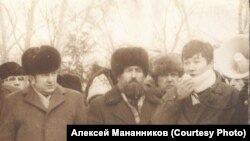 Алексей Мананников на митинге в Новосибирске. Конец 1980-х годов