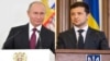 Collage Vladimir Putin and Vladimir Zelensky, 12Jul19